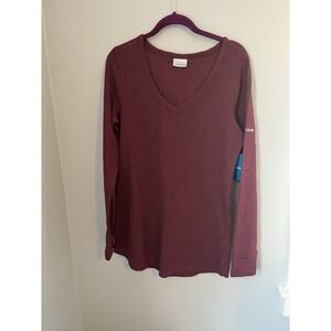 Columbia Women's Pine Peak Tunic Thermal Size S/P Plum Purple Long Sleeve Waffle